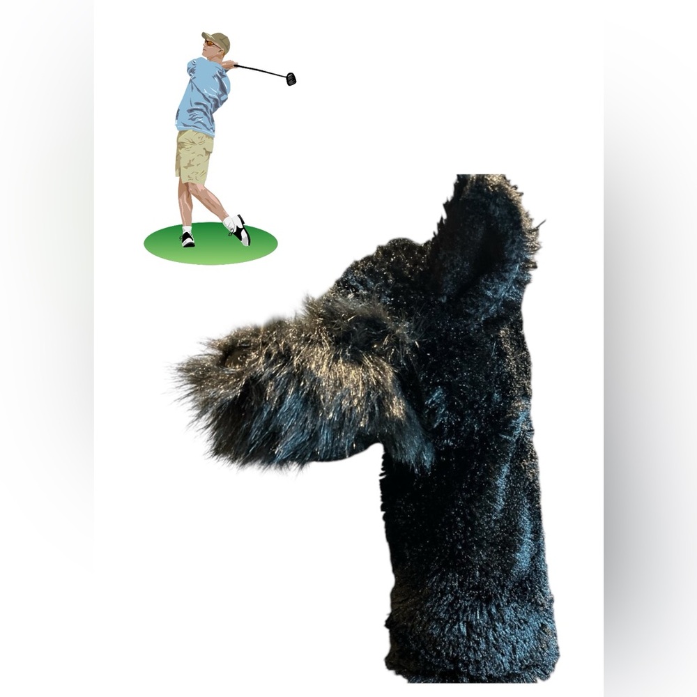 COPY - NOAH'S GOLF KINGDOM Head Cover Novelty Black Dog Schnauzer Vintage